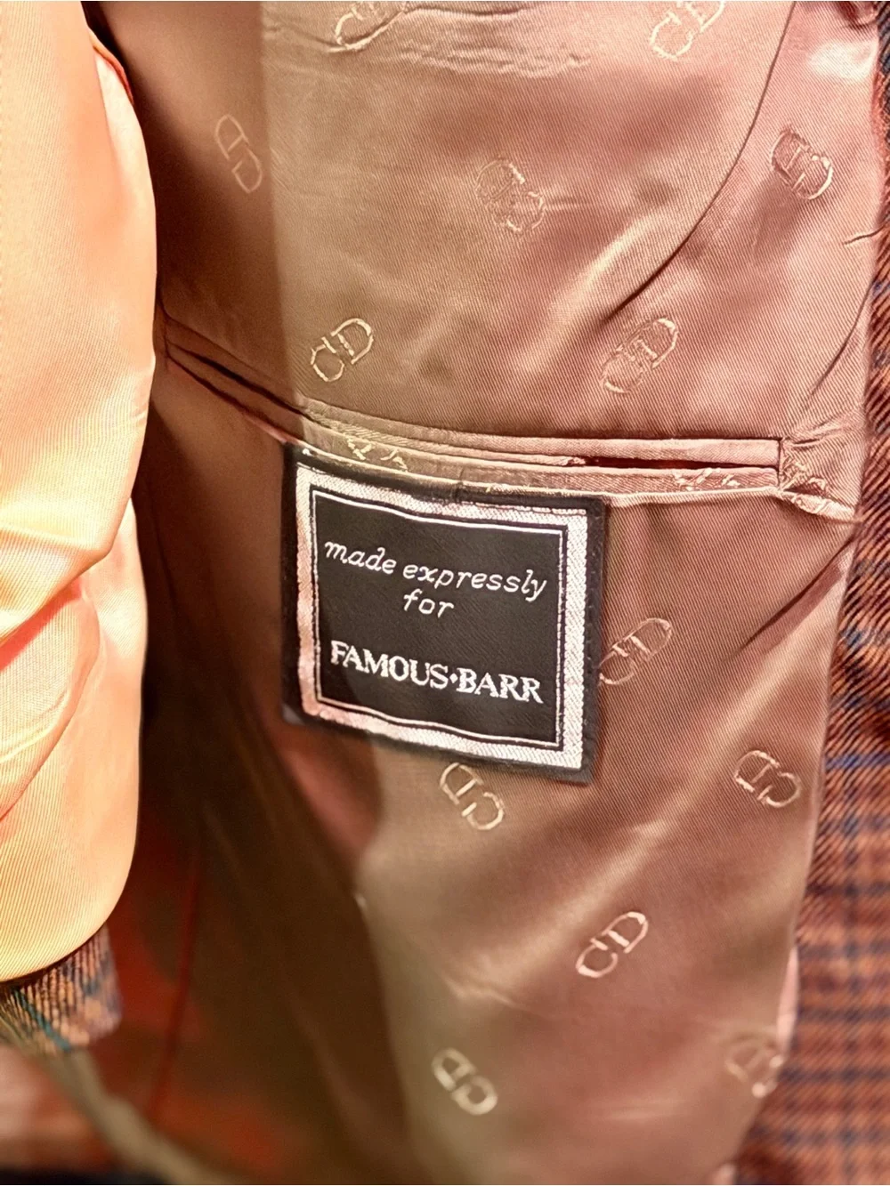 Dior Brown Glen Plaid Sportcoat with Tan Lining